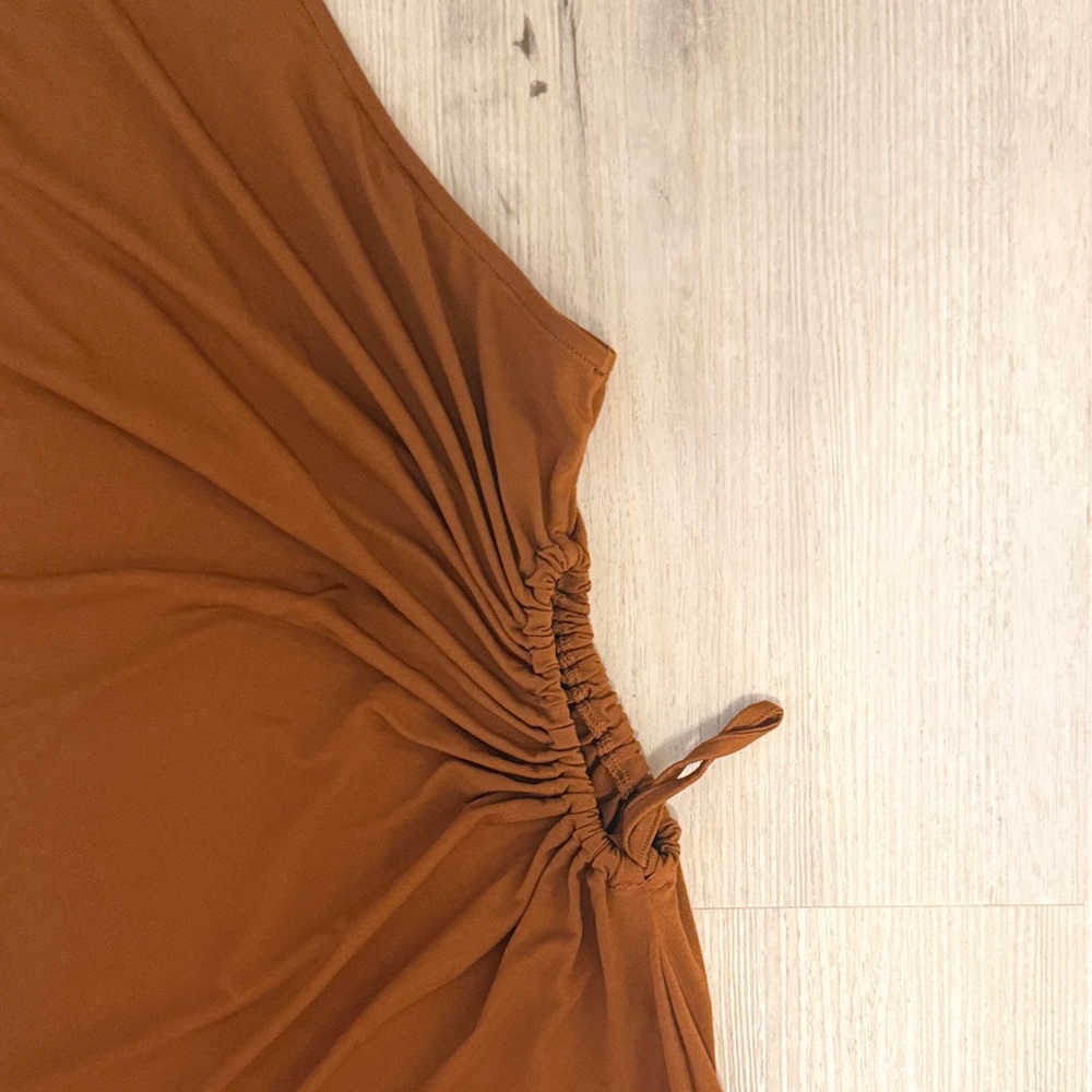 One-Shoulder Rust Dress - Picture 2 of 3